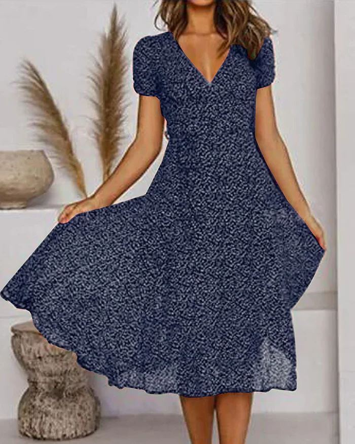 Beautiful Flower V Neck Evening Dress