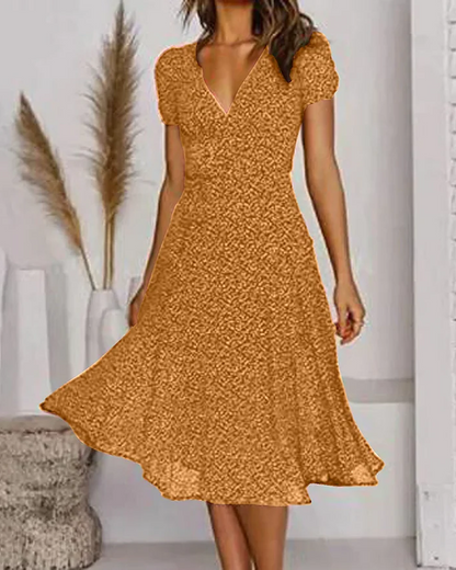 Beautiful Flower V Neck Evening Dress