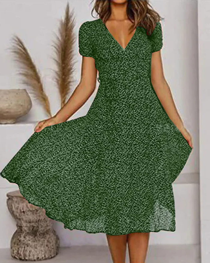 Beautiful Flower V Neck Evening Dress