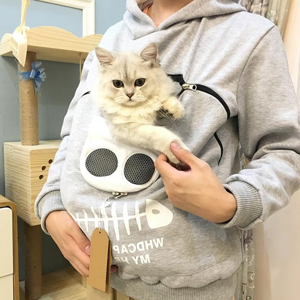 Cozy Cat Owner Hoodie with Pouch - Halri