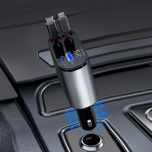 Compact 4 Port USB Car Charger