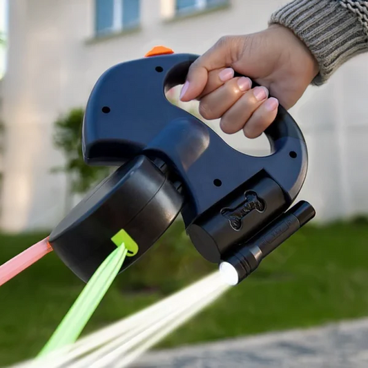 Adjustable Pet Leash with LED Light & Poop Bag Dispenser - Halri