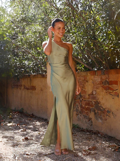 Trendy One Shoulder Midi Dress
