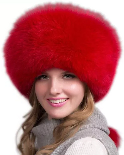 Luxurious Real Fur Winter Hat for Women with Earmuffs