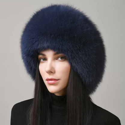 Luxurious Real Fur Winter Hat for Women with Earmuffs