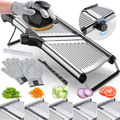 Professional Kitchen Food Slicer with Safety Gloves