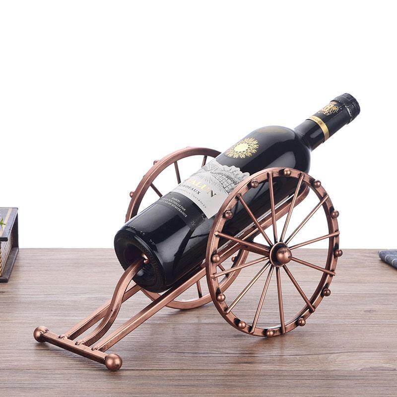 Vintage Gun Metal Wine Bottle Display - Halri