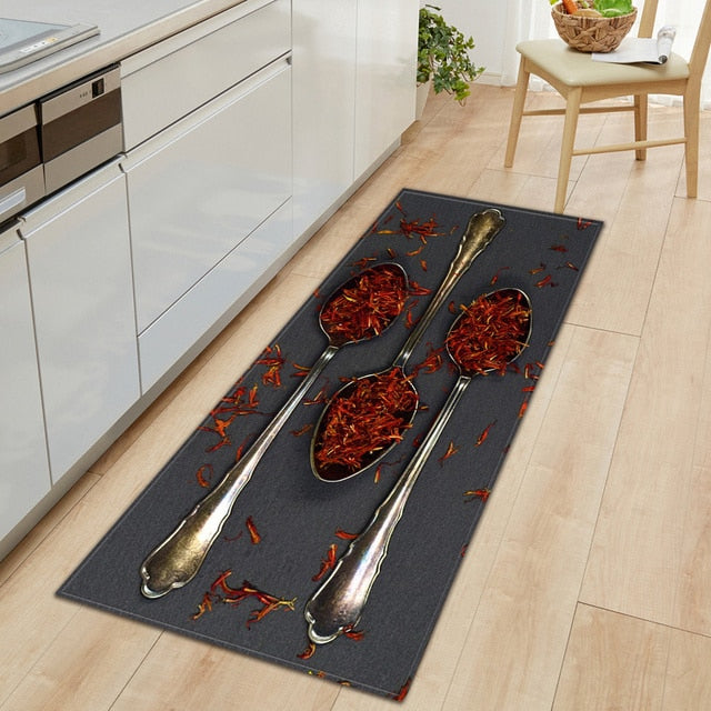 CookEase Food-Themed Kitchen Mat | Non-slip & Water-Repellent | Comfort ...