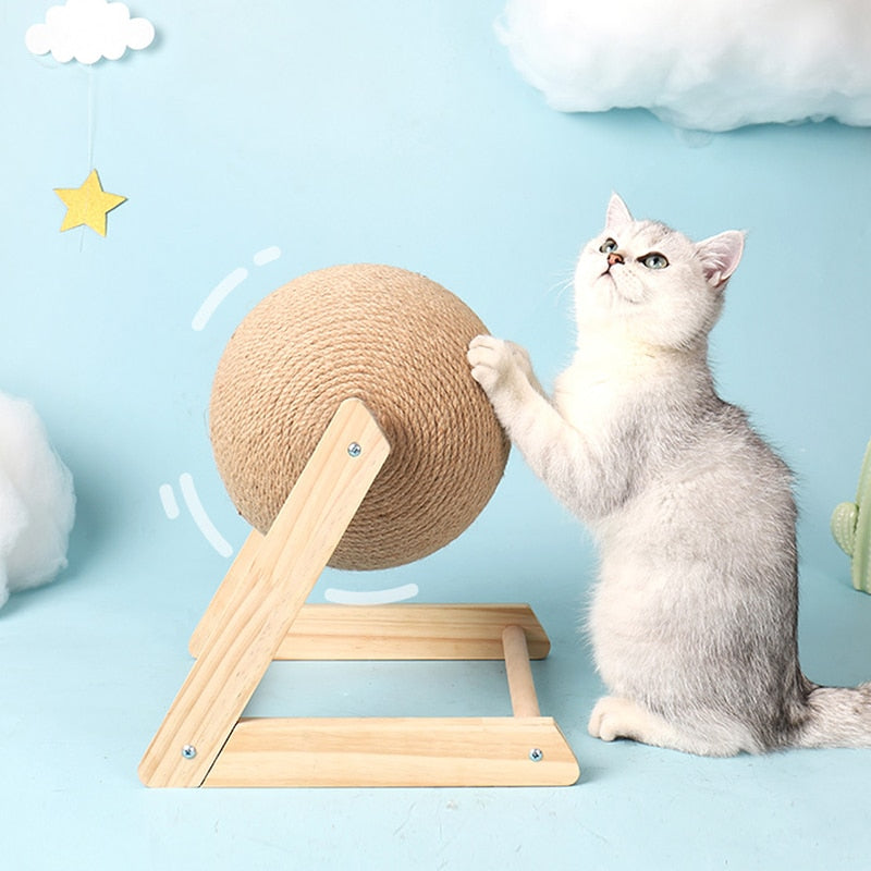 Fun Furry Cat Play Ball Scratcher - Halri