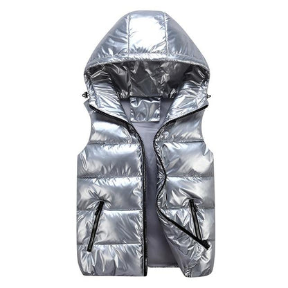 Warm Puffer Vest Zip Up Sleeveless Jacket
