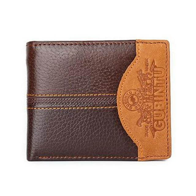 Real Leather Men's Zip Wallet with Coin Pouch