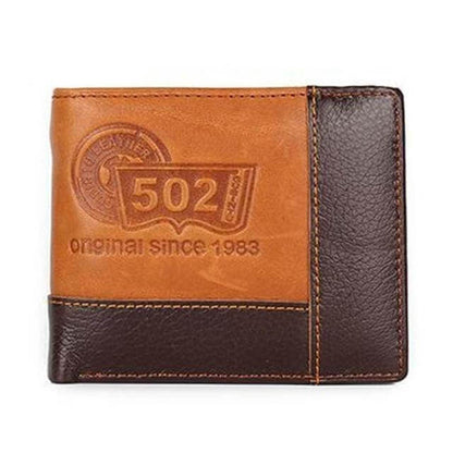 Real Leather Men's Zip Wallet with Coin Pouch