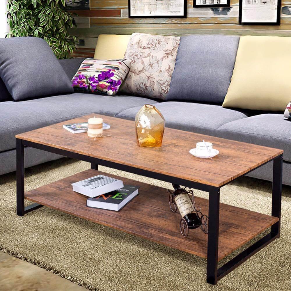 Stylish Steel Rectangular Coffee Table - Halri