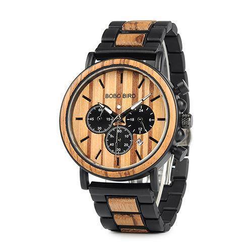 Rugged Wood Chronograph Men's Military Watch - Halri
