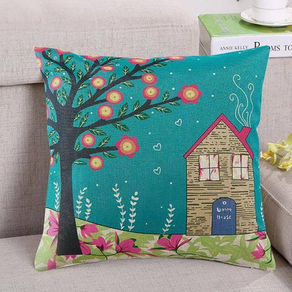 Colorful Forest Pattern Soft Pillow Covers - Halri