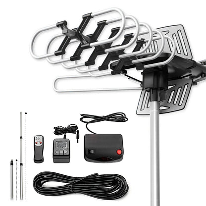 HD Outdoor TV Antenna with 360 Motor for Free Channels