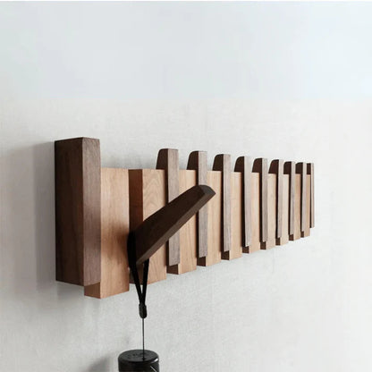 Rustic Wood Key Wall Hook Organizer
