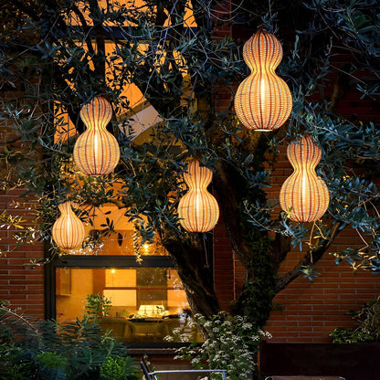 Natural Wicker Outdoor Hanging Porch Light Fixtures