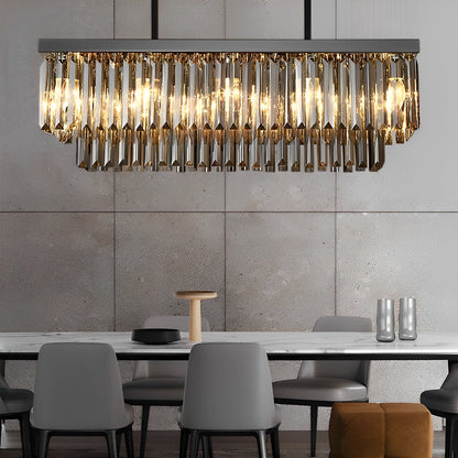 Sleek Glass LED 3-Level Dimmable Grey Pendant Light