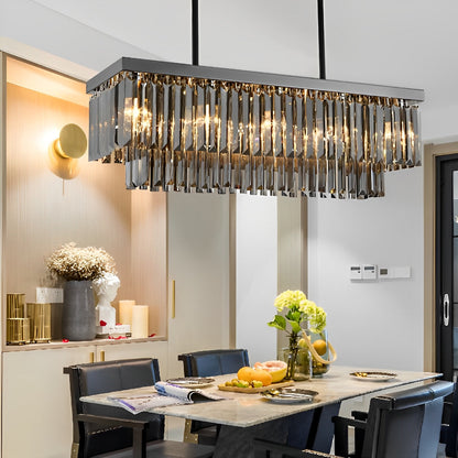 Sleek Glass LED 3-Level Dimmable Grey Pendant Light