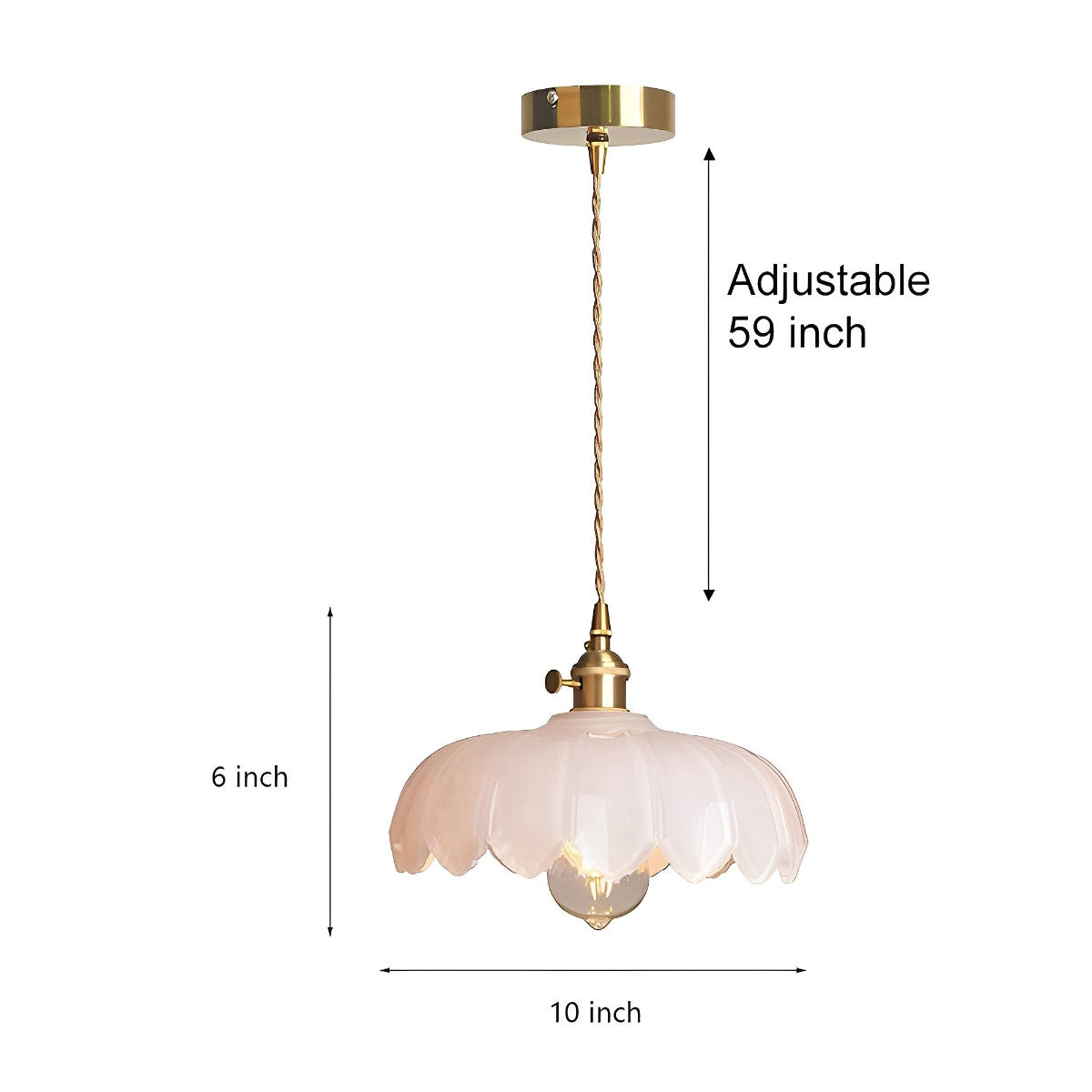 Vintage Floral Metal Pendant Light Fixture Hanging Lamp