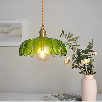 Vintage Floral Metal Pendant Light Fixture Hanging Lamp