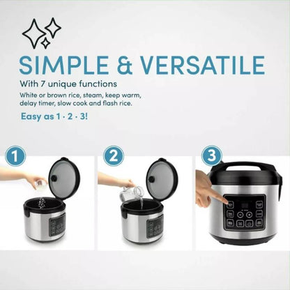 Large Capacity Digital Rice Cooker Stainless Steel Non Stick