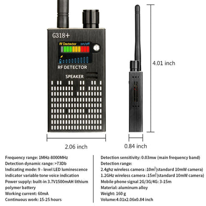Compact Spy Camera Detector and GPS Tracker Device