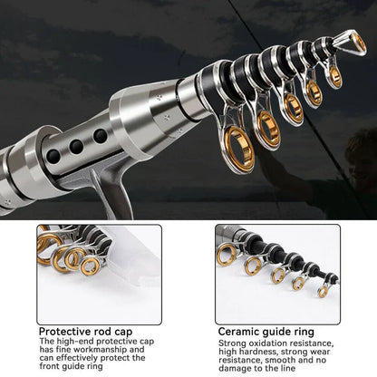 Portable Collapsible Fishing Rod and Reel Set