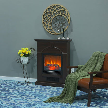 Realistic Electric Faux Fireplace Mantel 28