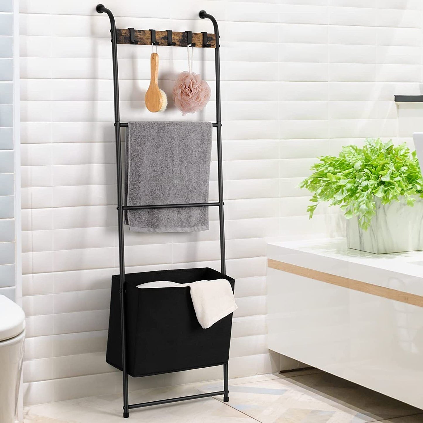 Space Saving Folding Blanket Ladder Storage Rack - Halri