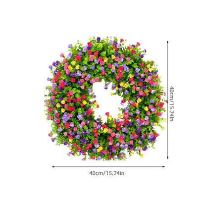 Vibrant Artificial Floral Welcome Door Wreath
