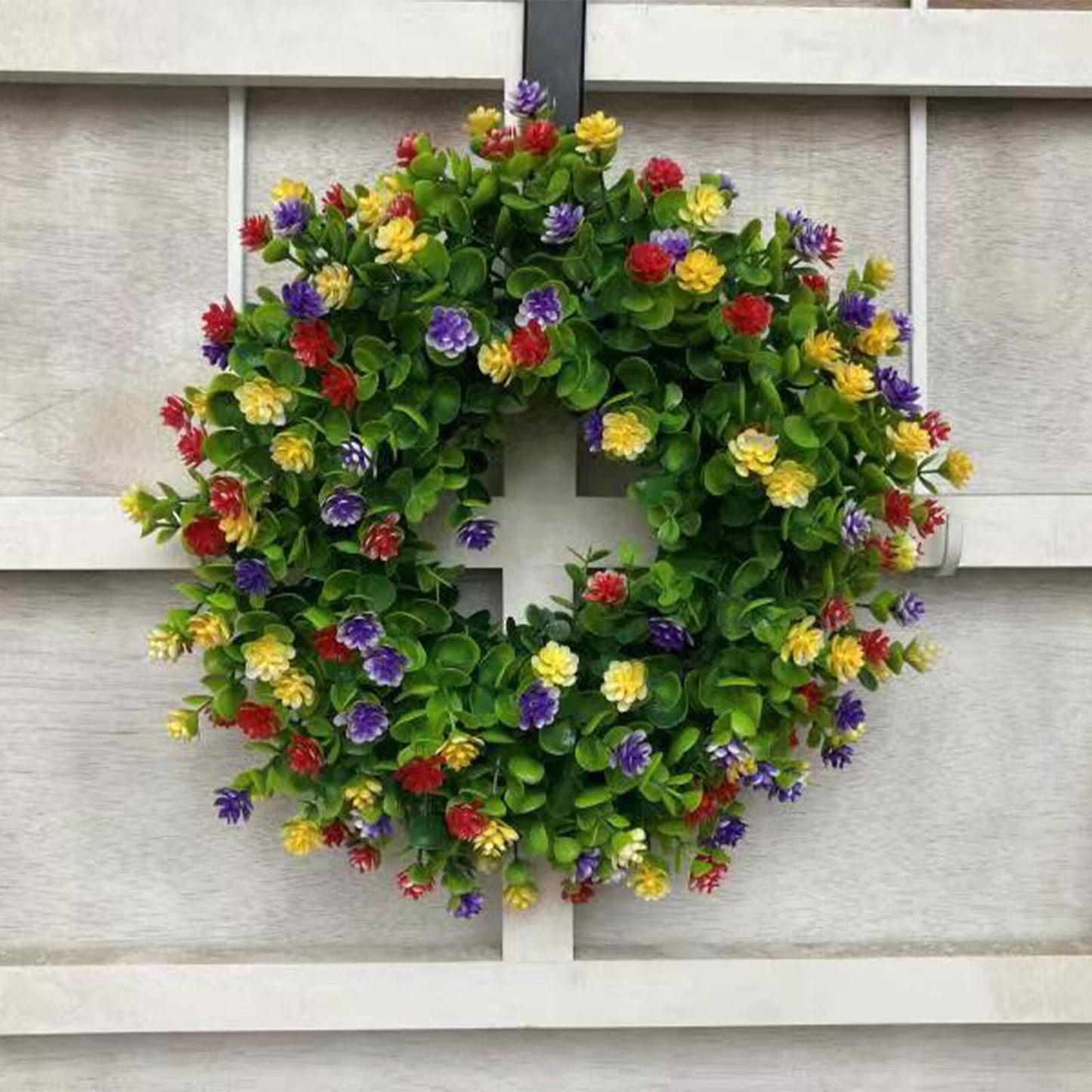 Vibrant Artificial Floral Welcome Door Wreath