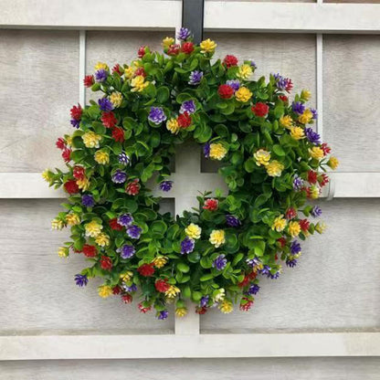 Vibrant Artificial Floral Welcome Door Wreath
