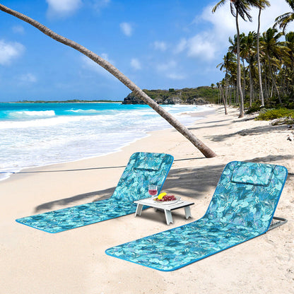 Compact Lightweight Folding Beach Lounge Chair Set