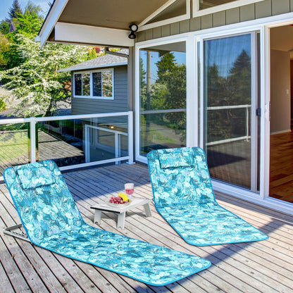 Compact Lightweight Folding Beach Lounge Chair Set