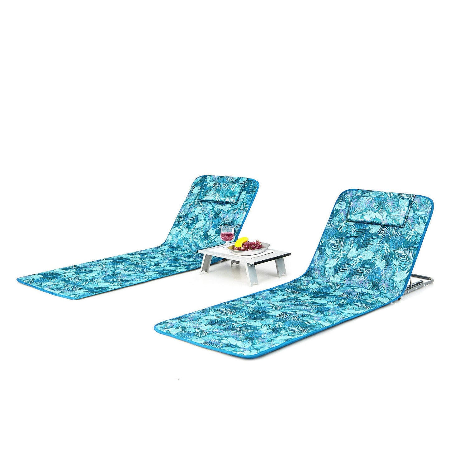 Compact Lightweight Folding Beach Lounge Chair Set