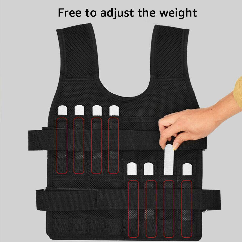 44 Pound Weighted Vest Workout Equipment | Adjustable Gym Training Empty Jacket - Until Times Up
