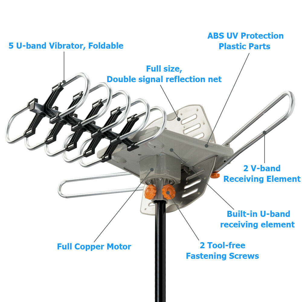 Long Range HD Outdoor TV Antenna | 360° Signal Reception