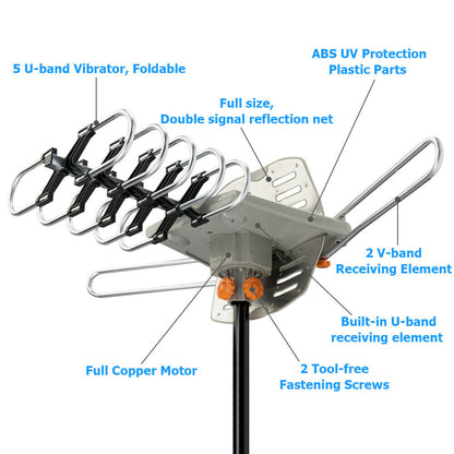 Long Range HD Outdoor TV Antenna | 360° Signal Reception