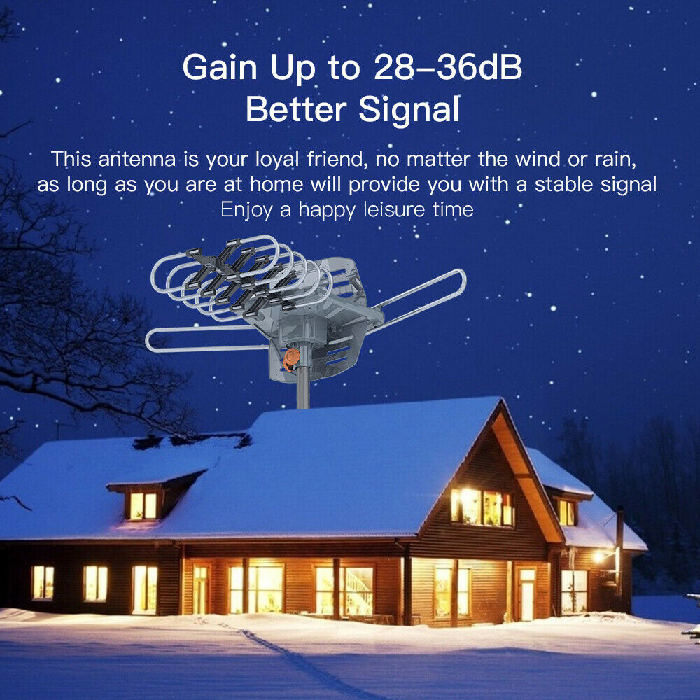 Long Range HD Outdoor TV Antenna | 360° Signal Reception