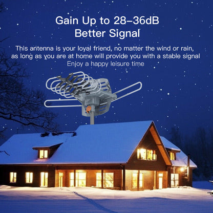 Long Range HD Outdoor TV Antenna | 360° Signal Reception