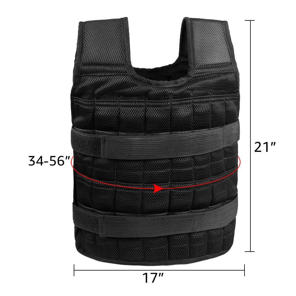 44 Pound Weighted Vest Workout Equipment | Adjustable Gym Training Empty Jacket - Until Times Up
