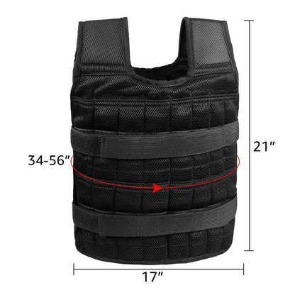 44 Pound Weighted Vest Workout Equipment | Adjustable Gym Training Empty Jacket - Until Times Up