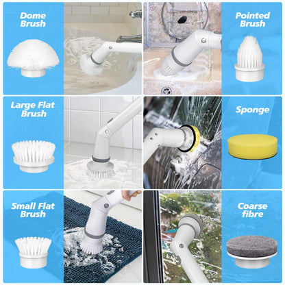 Rechargeable Spin Cleaning Brush with 7 Interchangeable Heads