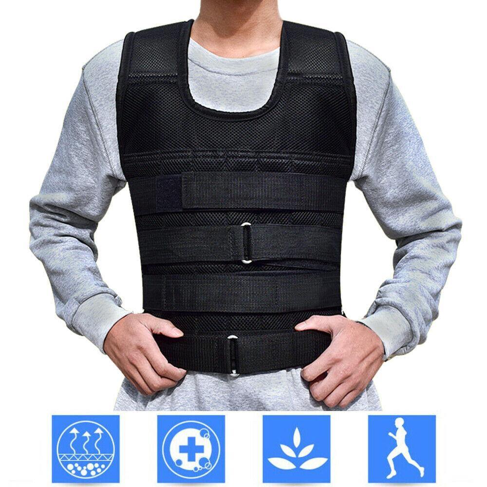 44 Pound Weighted Vest Workout Equipment | Adjustable Gym Training Empty Jacket - Until Times Up