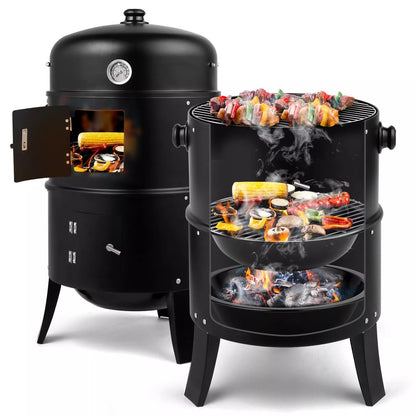 Outdoor Heavy Duty Coal BBQ Smoker Grill - Halri