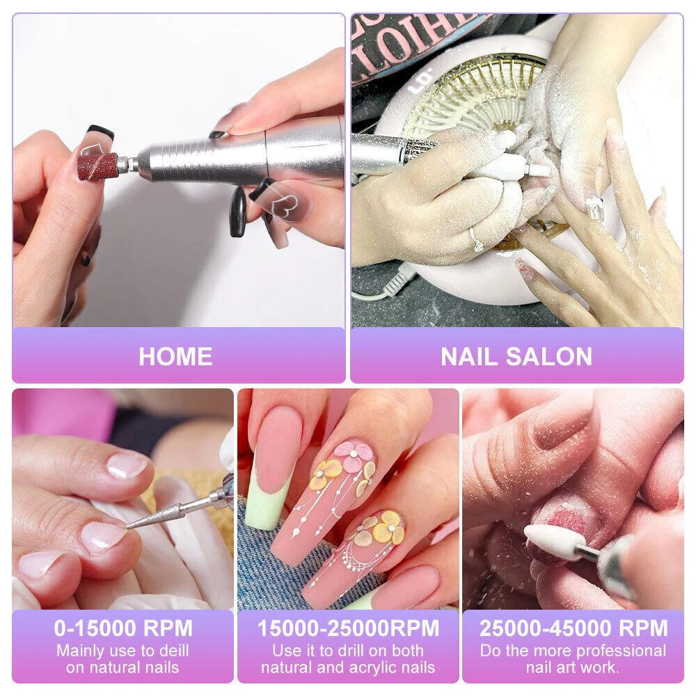 Compact Rechargeable Nail Drill Kit