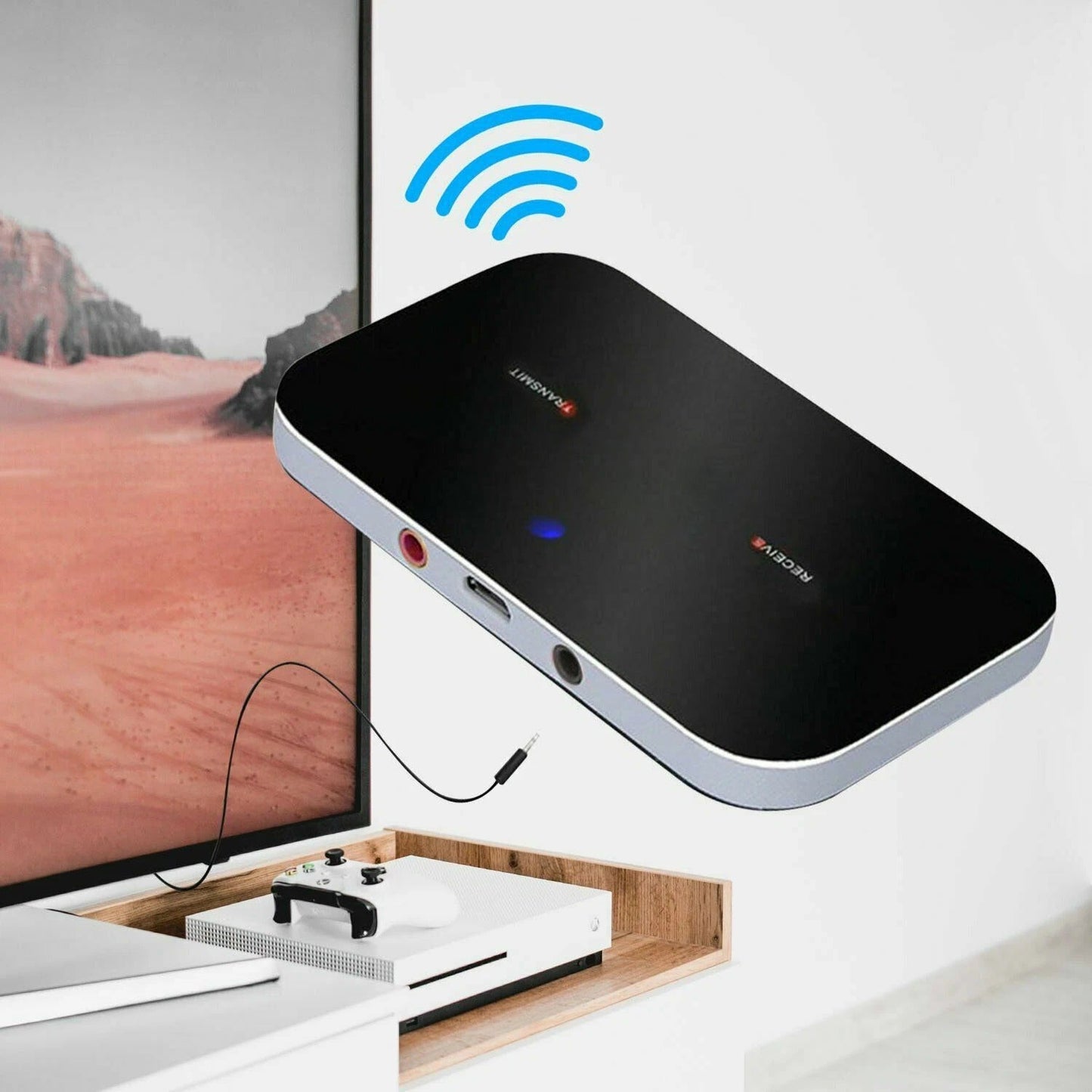 Compact Bluetooth Audio Adapter 3.5mm Aux Converter