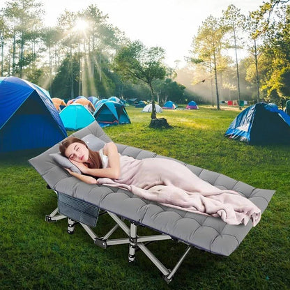 Portable Collapsible Camp Bed with Soft Mattress